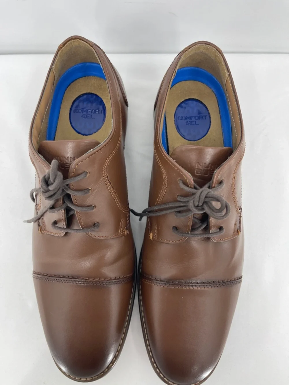 NUNN BUSH SIZE 9.5W Men's Brown Leather Cap-Toe OXFORD Dress Shoes